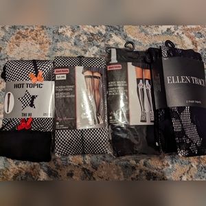 Women's Bundle Of Thigh high, Knee socks & Tights black fishnet bundle one size